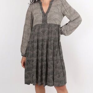 Anthropologie Mauve Tiered Tunic Dress